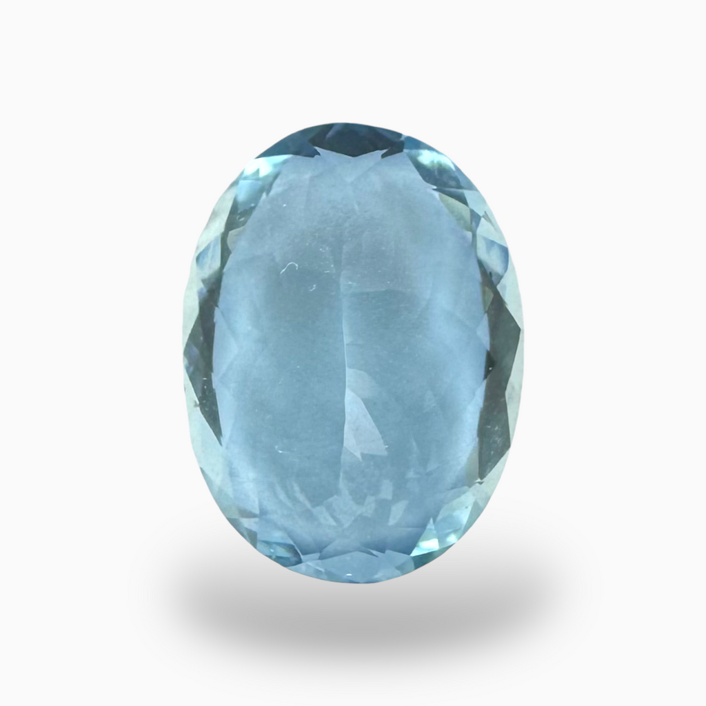 Natural Aquamarine Stone 7.28 Carats DeepSkyBlue Color Oval Shape Size 15.5X11.8mm