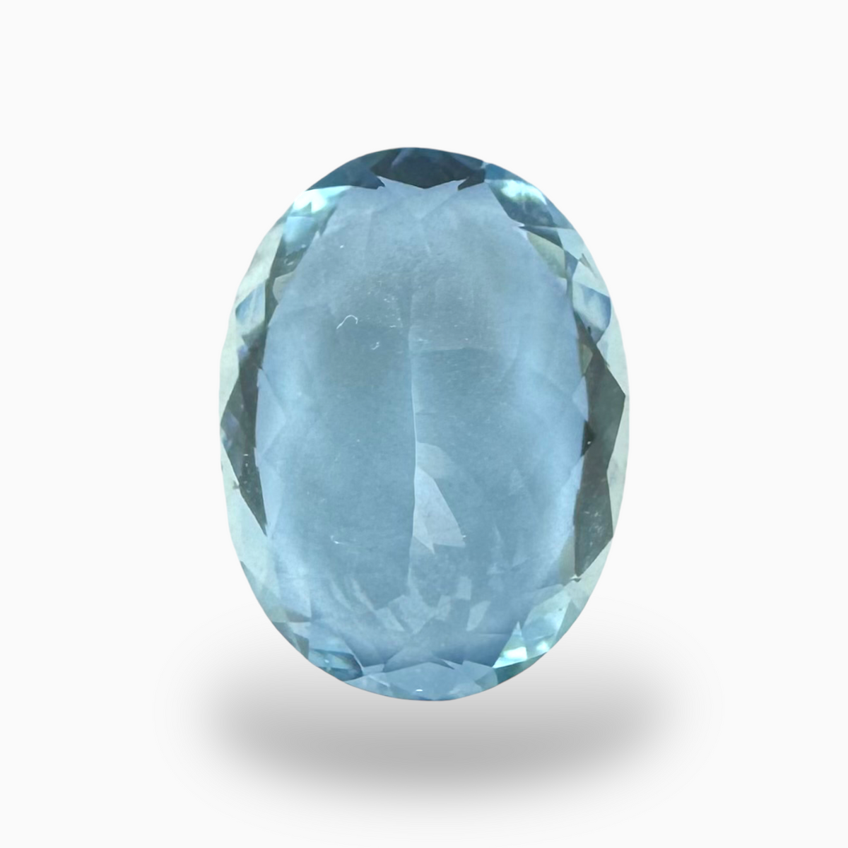 Natural Aquamarine Stone 7.28 Carats DeepSkyBlue Color Oval Shape Size 15.5X11.8mm
