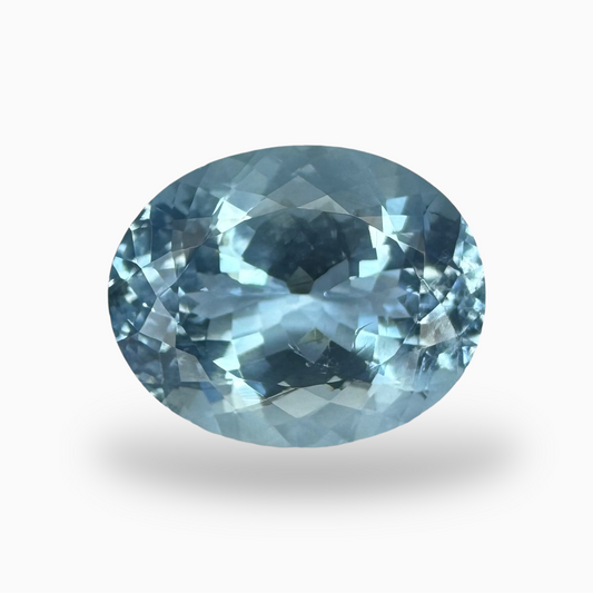 Natural DeepSkyBlue Aquamarine Stone 7.52 Carats Oval Shape Size 15X12mm