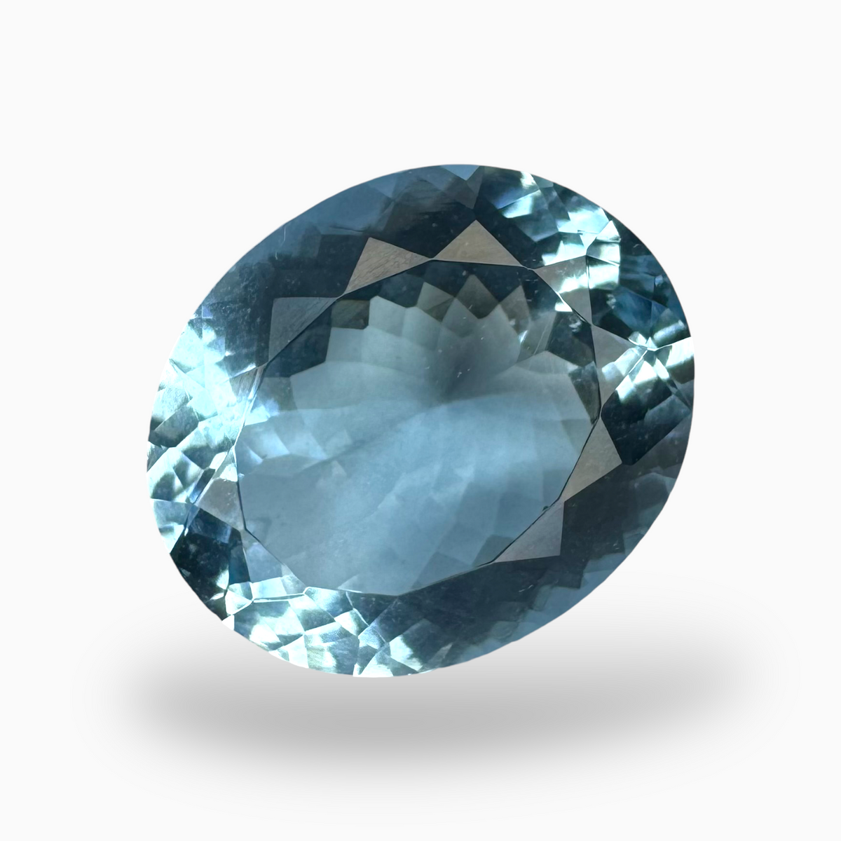 Natural Aquamarine Stone 7.65 Carats DeepSkyBlue Color Oval Shape Size 15X12.5mm