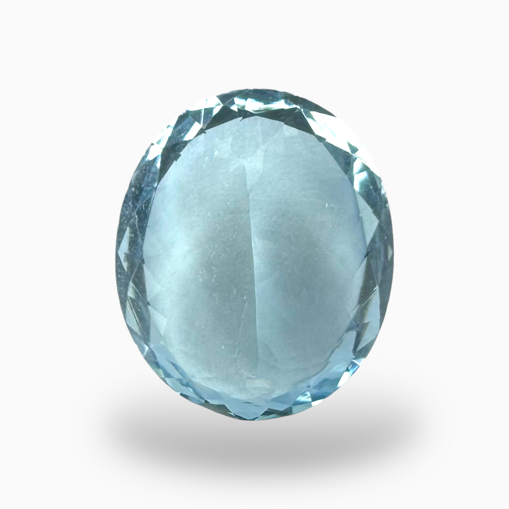 Natural Aquamarine Stone 7.65 Carats DeepSkyBlue Color Oval Shape Size 15X12.5mm