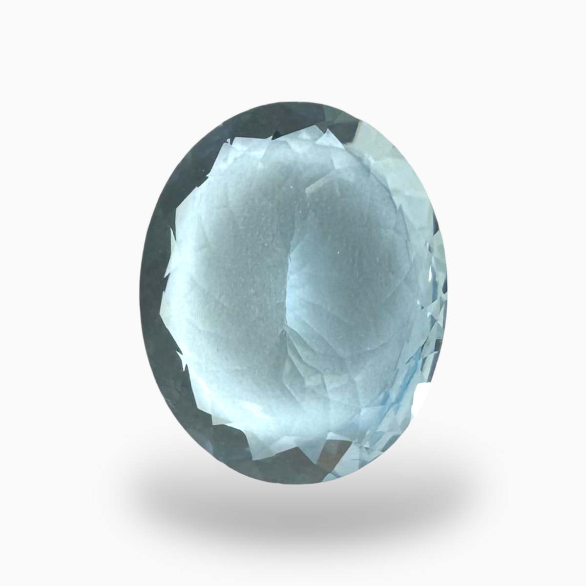 Natural Aquamarine Stone 7.93 Carats DeepSkyBlue Color Oval Shape Size 15.6X12.9mm
