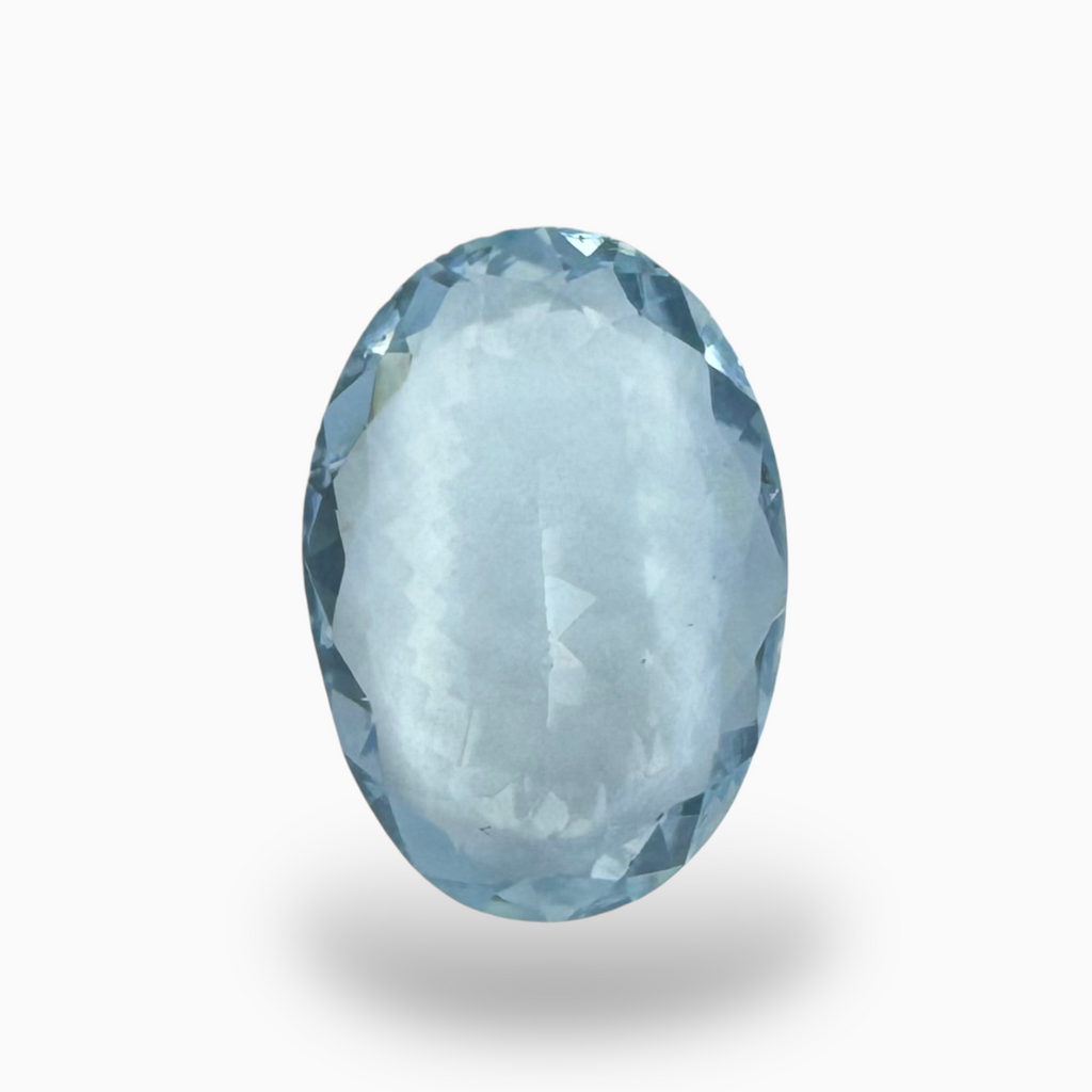Natural DeepSkyBlue Aquamarine Stone 7.99 Carats Oval Shape Size 17.3X12mm