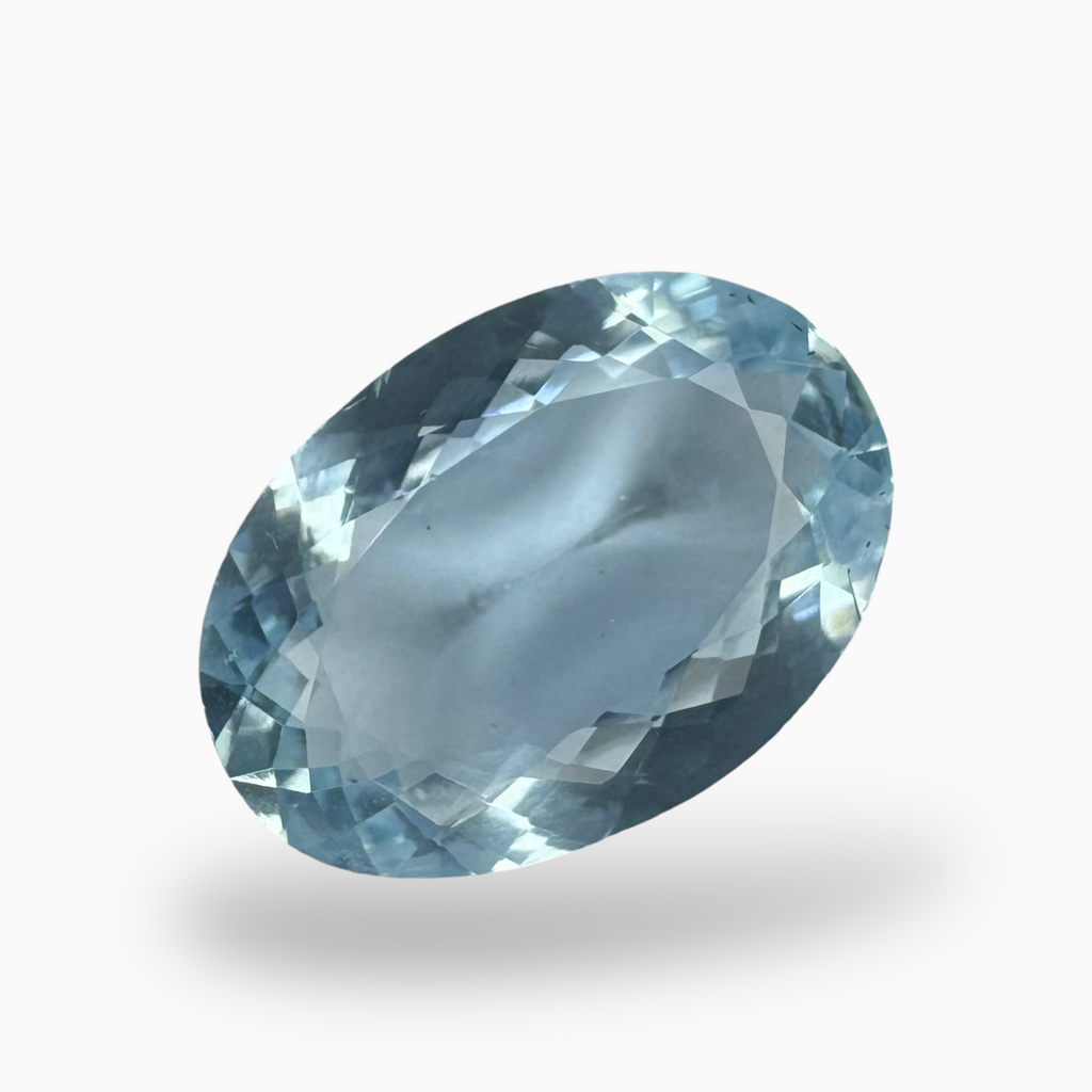 Natural DeepSkyBlue Aquamarine Stone 7.99 Carats Oval Shape Size 17.3X12mm