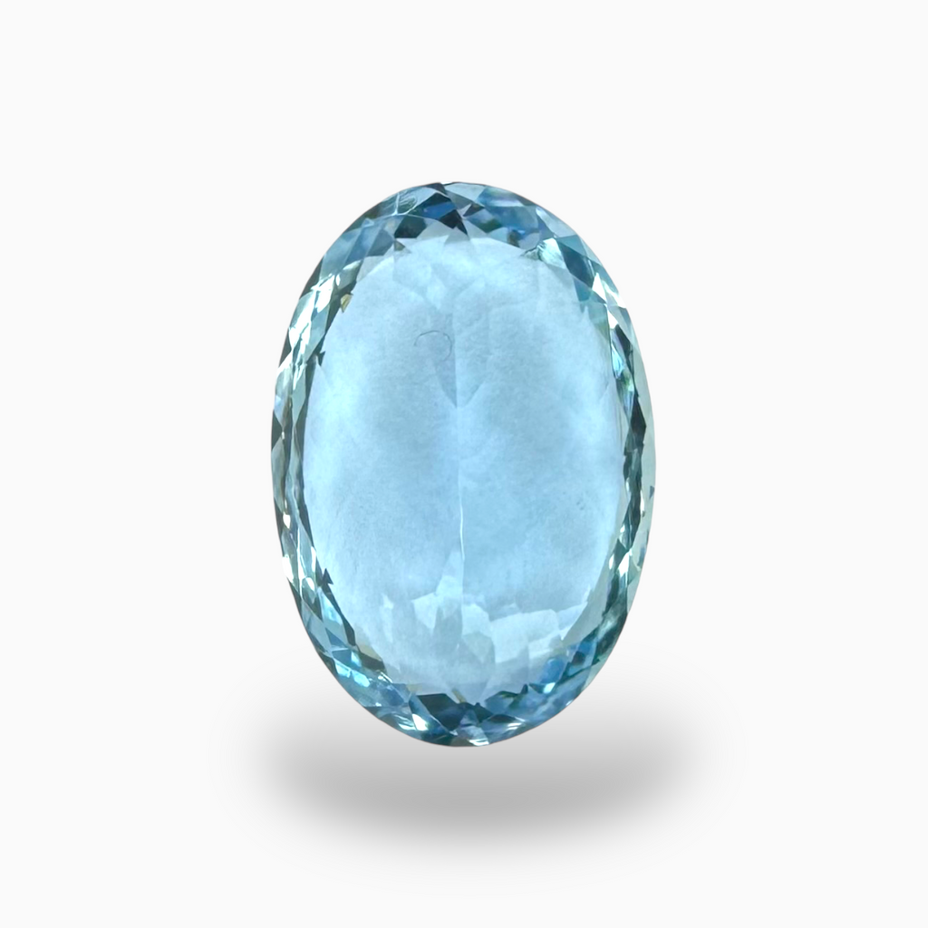 Natural Aquamarine Stone 9.06 Carats DeepSkyBlue Color Oval Shape Size 16.5X11.5mm