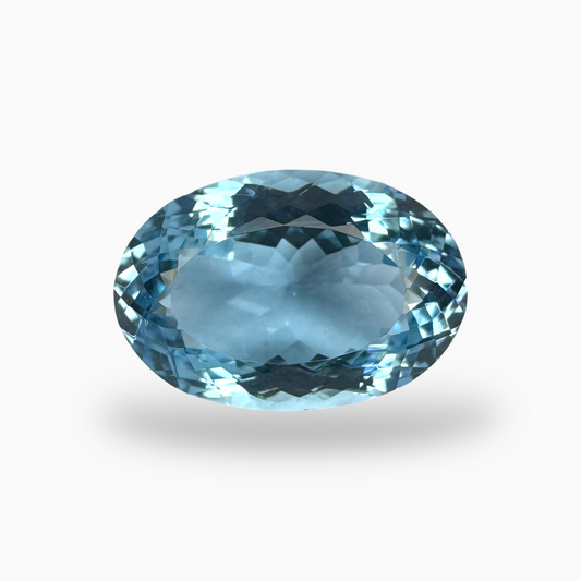 Natural Aquamarine Stone 9.06 Carats DeepSkyBlue Color Oval Shape Size 16.5X11.5mm