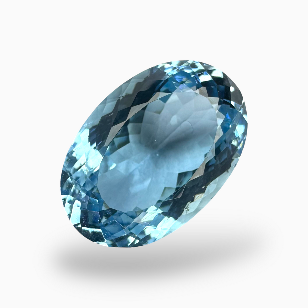Natural Aquamarine Stone 9.06 Carats DeepSkyBlue Color Oval Shape Size 16.5X11.5mm