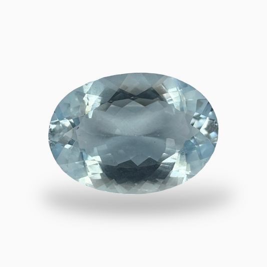 Natural SkyBlue Aquamarine Stone 9.12 Carats Oval Shape Size 18X13mm