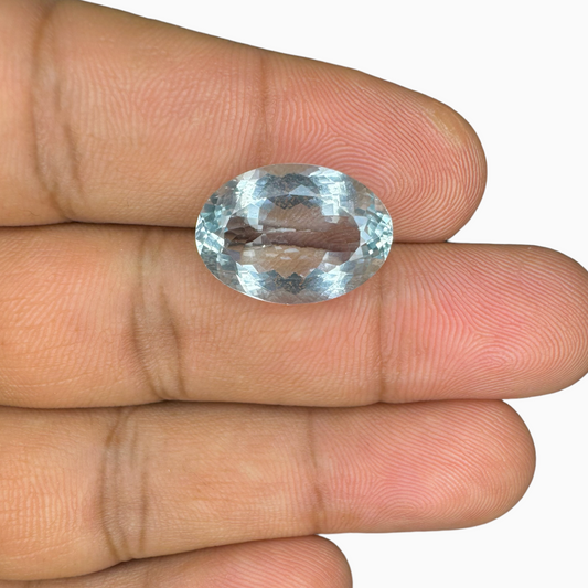 Natural Aquamarine Stone SkyBlue Color 9.17 Carats Oval Shape Size 17X12mm