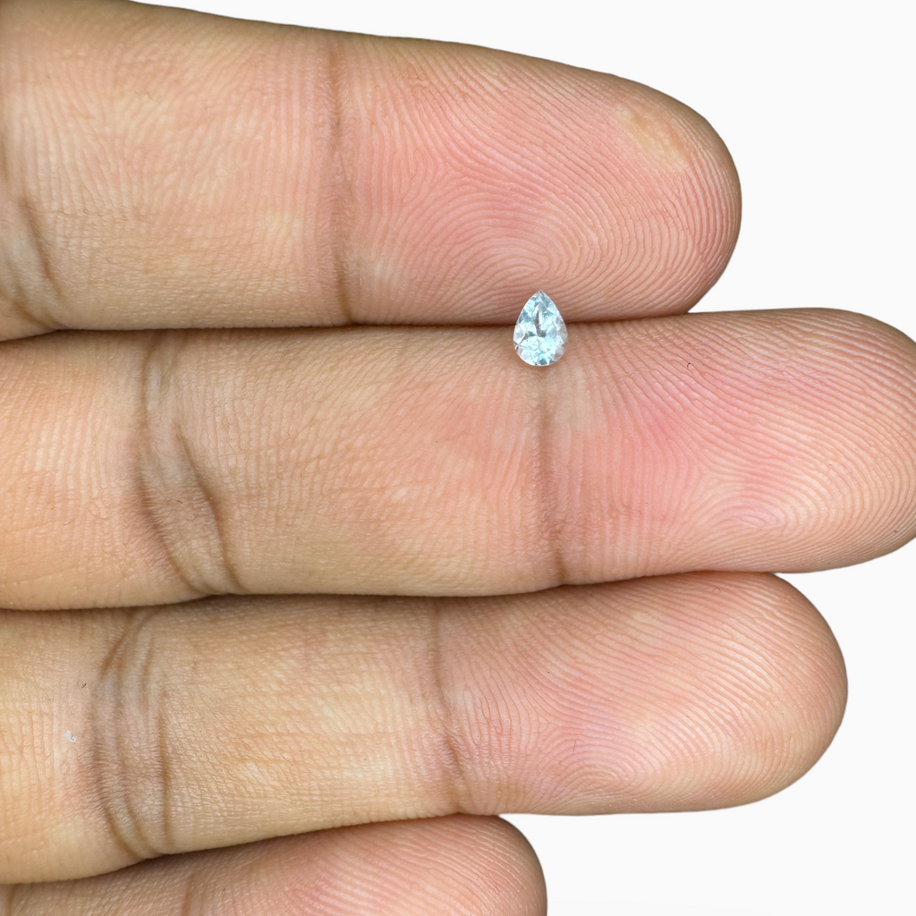 Natural Aquamarine Stone O.14 Carats SkyBlue Color Pear Shape Size 3X4mm