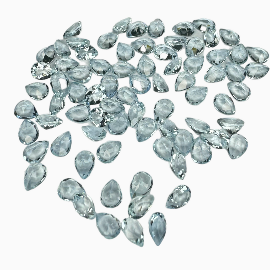 Natural Aquamarine Stone O.14 Carats SkyBlue Color Pear Shape Size 3X4mm