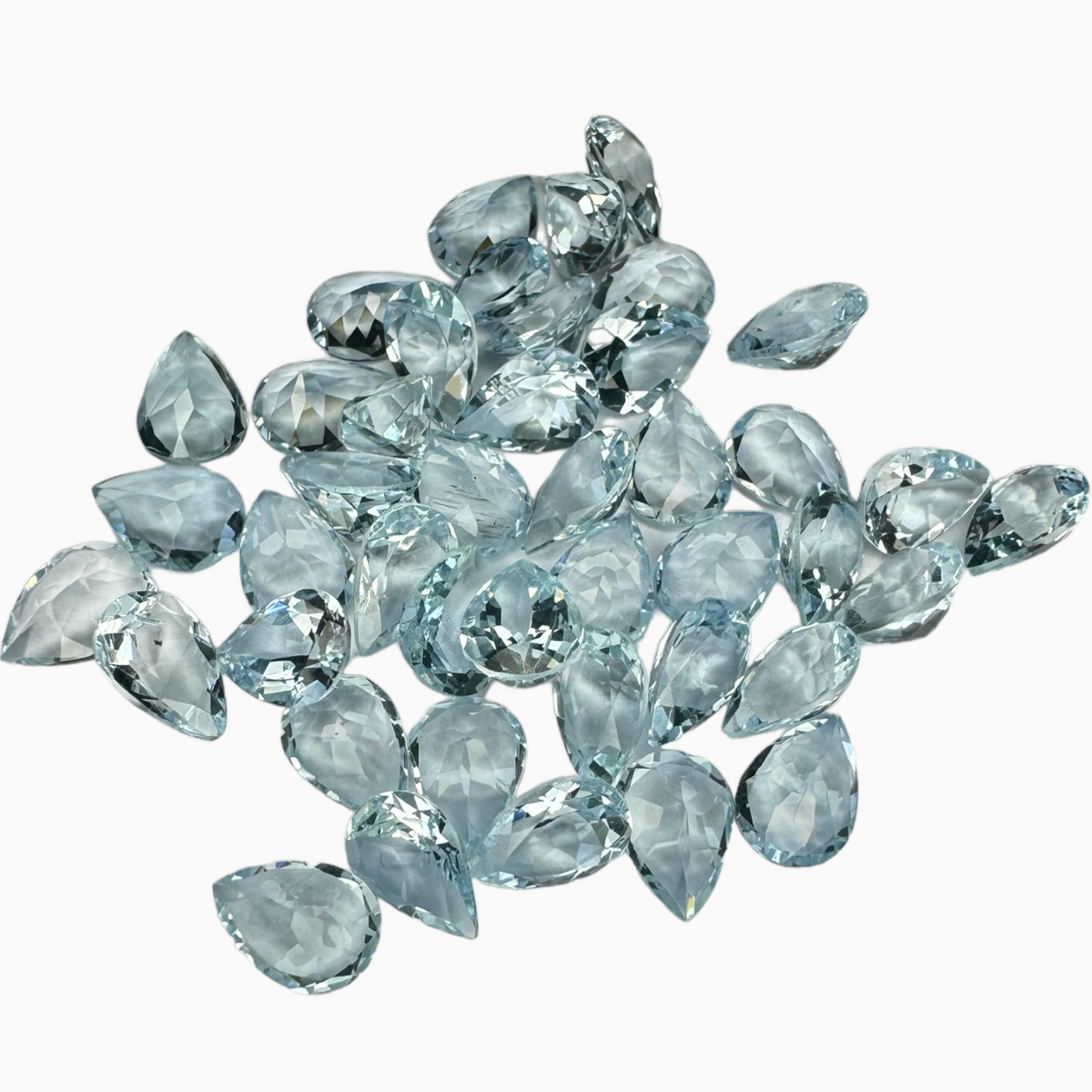 Natural Aquamarine Stone 0.58 Carats SkyBlue Color Pear Shape Size 5X4mm