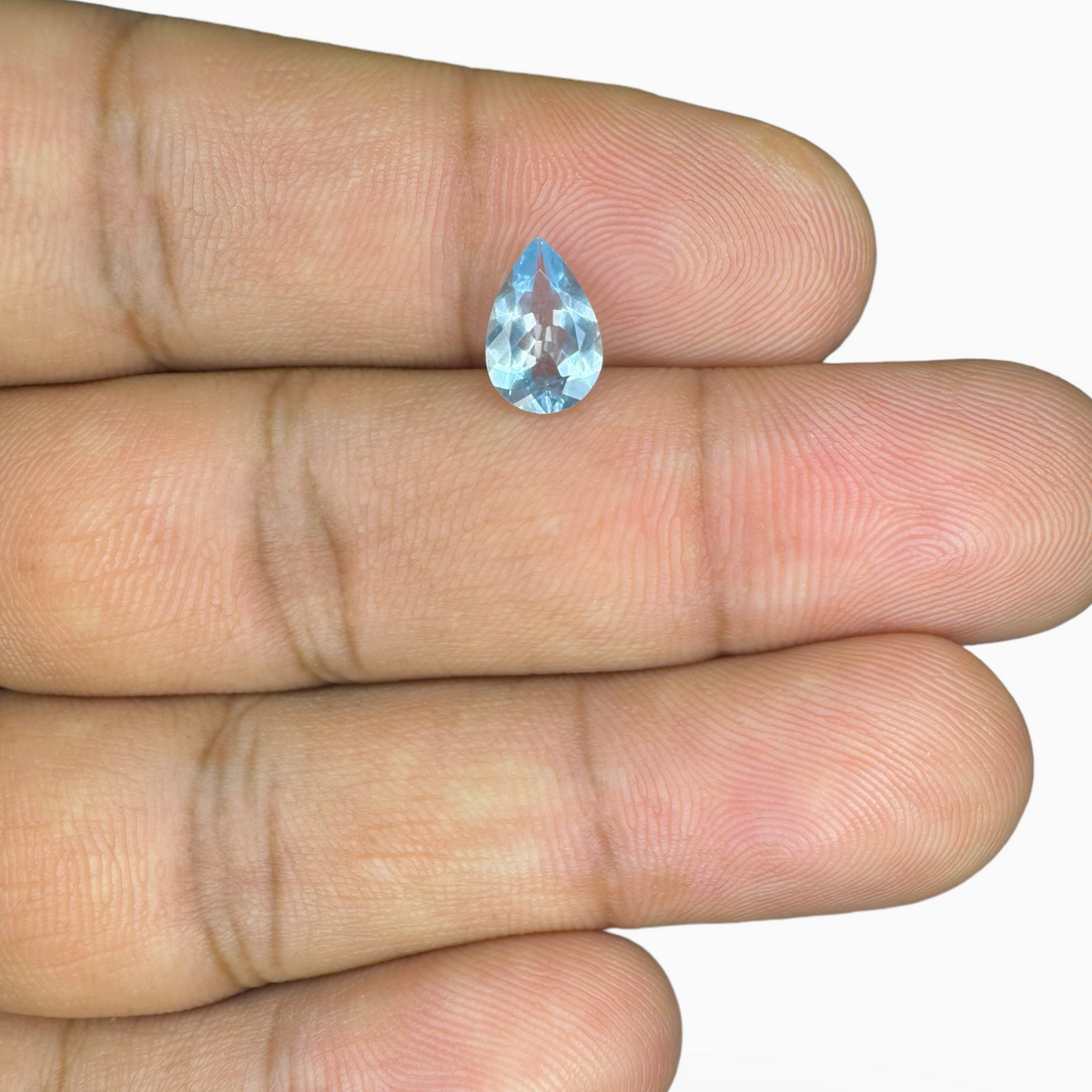 Natural Aquamarine Stone 0.88 Carats SteelBlue Color Pear Shape Size 9X6mm
