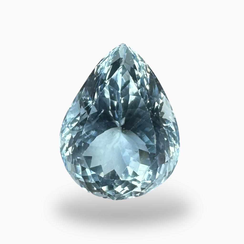 Natural Aquamarine Stone 8.81 Carats DeepSkyBlue Color Pear Shape Size 15.5X12mm