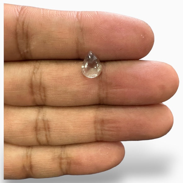Natural Aquamarine Stone 1.58 Carats SkyBlue Color Pear Shape Cabochon Size 18X7.5mm