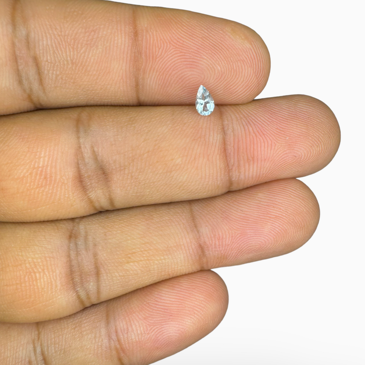 Natural Aquamarine Stone O.16 Carats SkyBlue Color Pear Shape Size 5X3mm