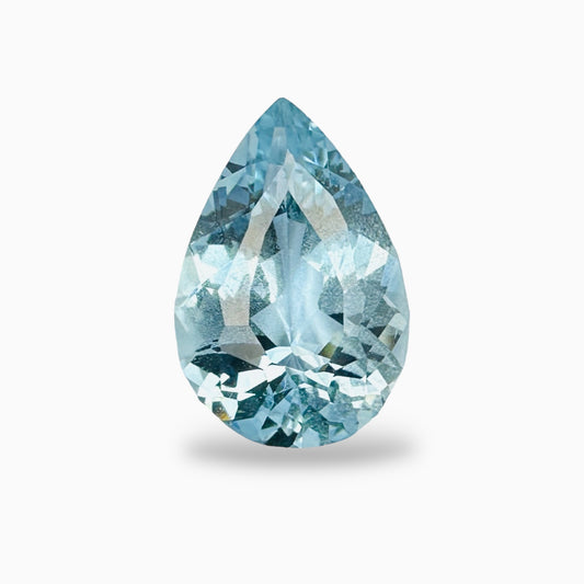 Natural Aquamarine Stone 4.32 Carats Pear Shape 15 x 10 mm