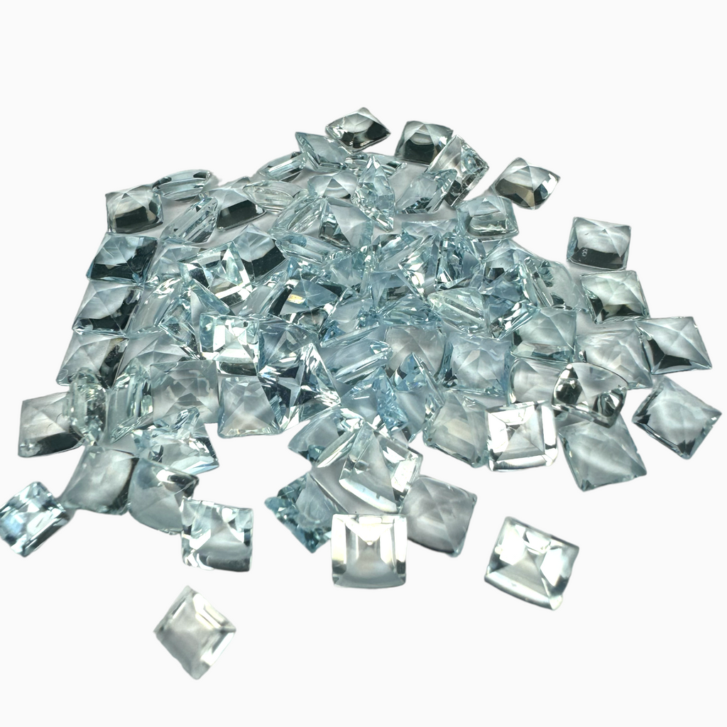 Natural Aquamarine Stone 0.54 Carats SkyBlue Color Princess Cut Shape Size 5mm