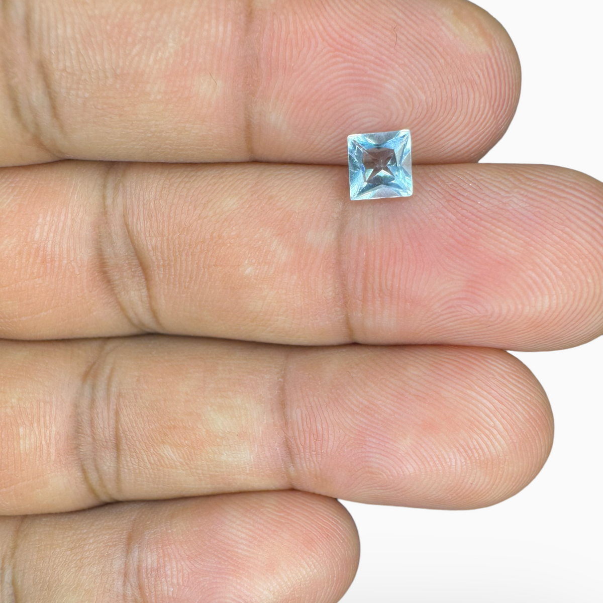 Natural Aquamarine Stone 0.54 Carats SkyBlue Color Princess Cut Shape Size 5mm