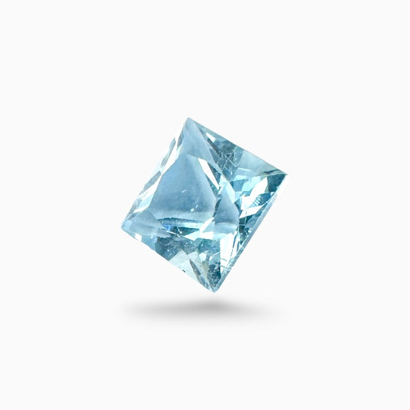 Natural Aquamarine Stone 1.08 Carats SkyBlue Color Princess Cut Size 6mm