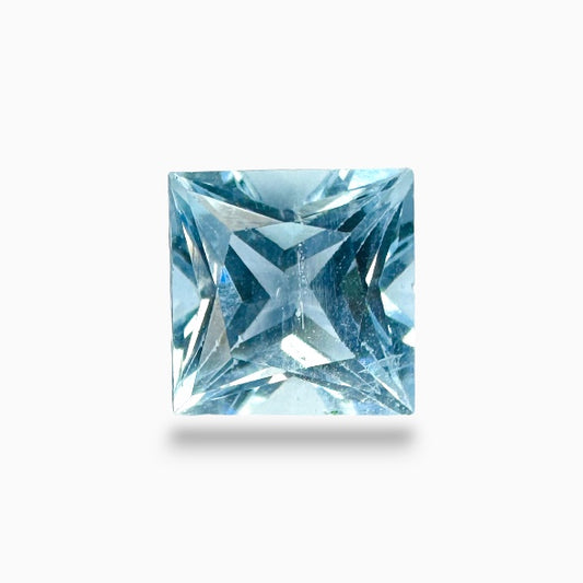 Natural Aquamarine Stone 1.08 Carats SkyBlue Color Princess Cut Size 6mm