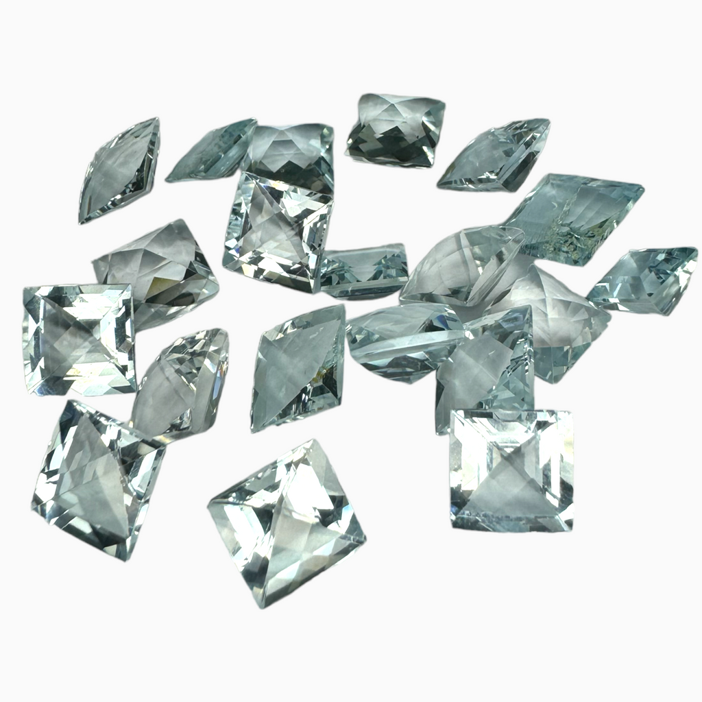 Natural Aquamarine Stone 1.46 Carats SkyBlue Color Princess Cut Shape Size 7mm