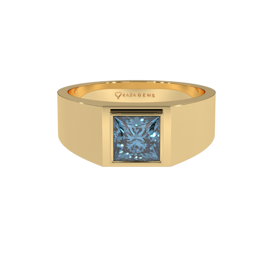 Aquamarine Ring  AzAd 18K Yellow Gold