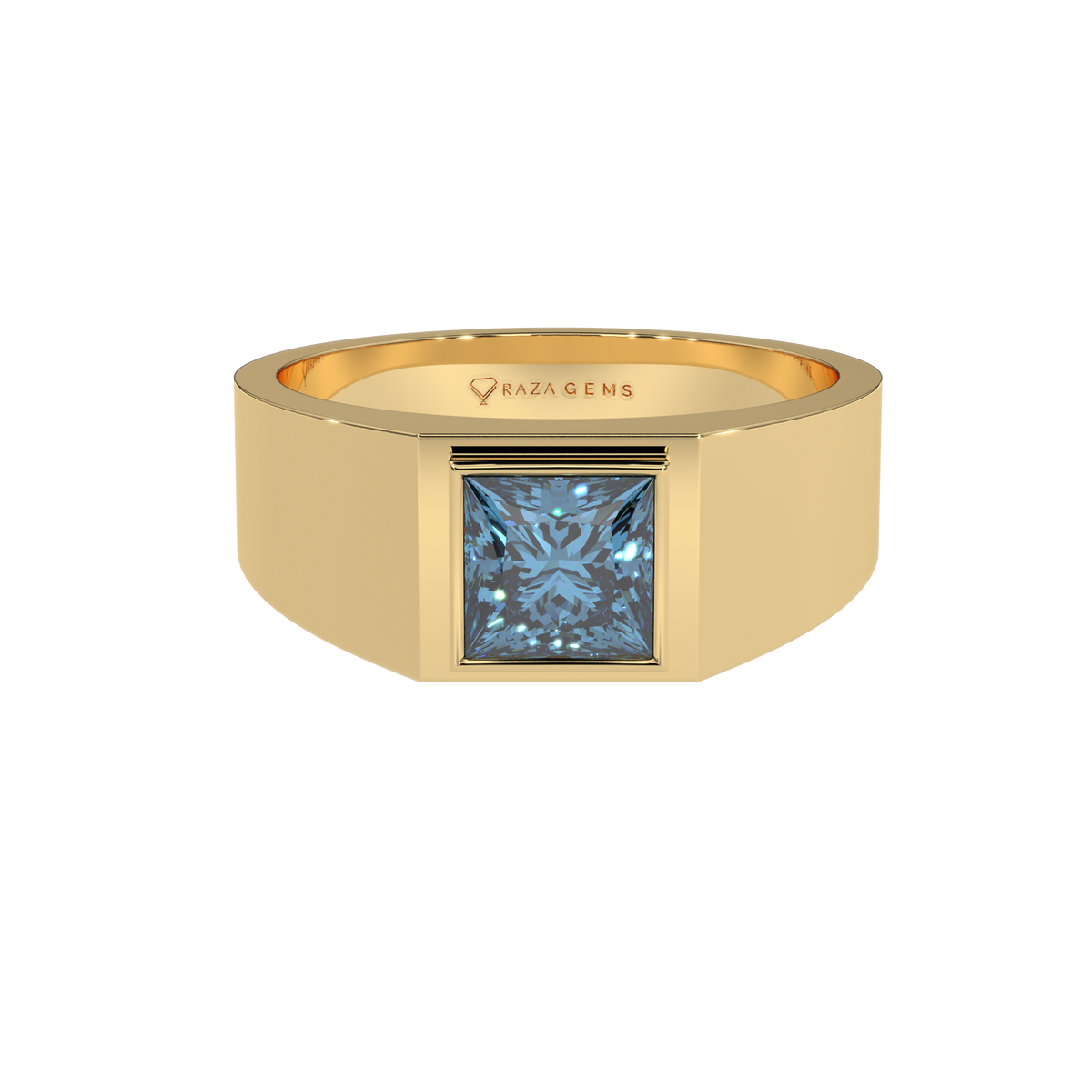Aquamarine Ring  AzAd 18K Yellow Gold
