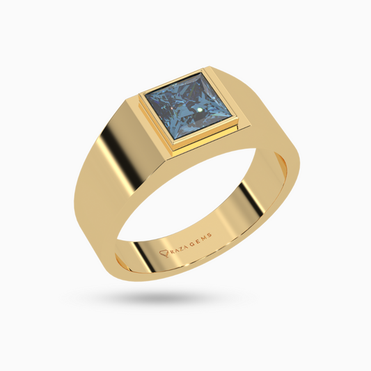 Aquamarine Ring  AzAd 18K Yellow Gold
