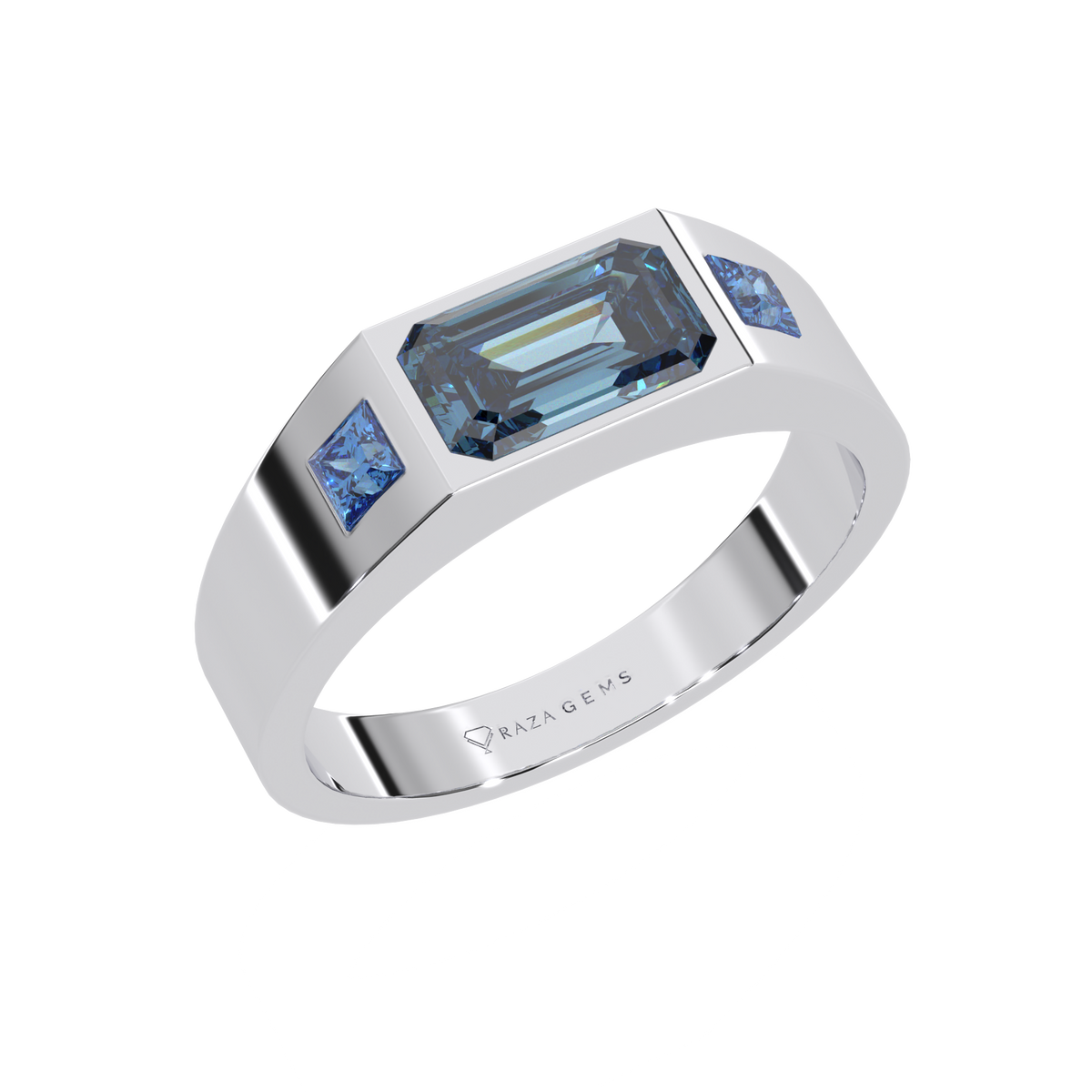Aquamarine Ring  FarzAn In Silver