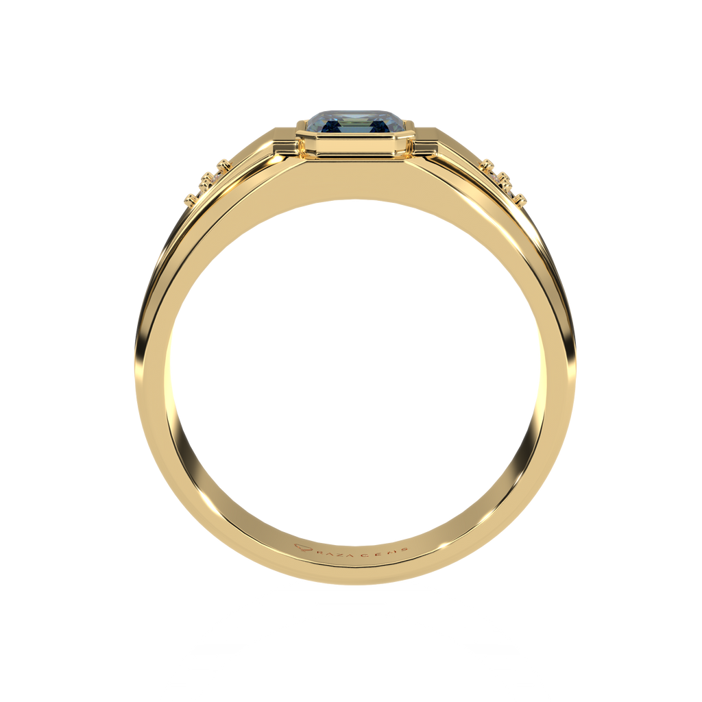 Aquamarine Ring  HAmed  18K Yellow Gold