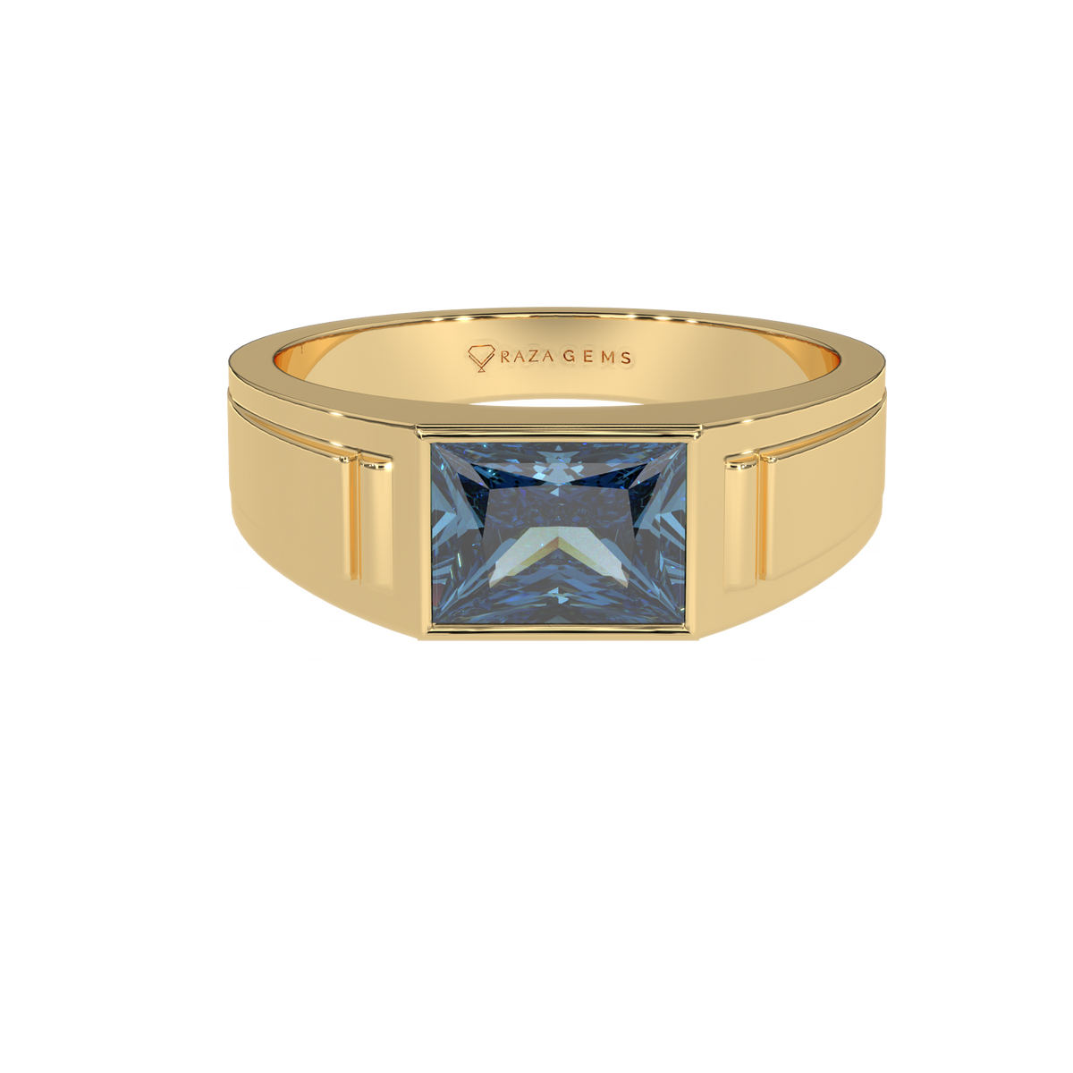 Aquamarine Ring  HAmed  18K Yellow Gold