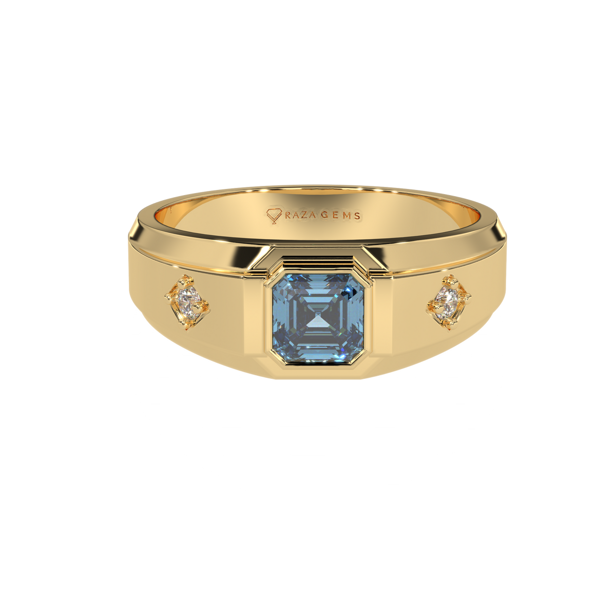 Aquamarine Ring  HAmed  18K Yellow Gold