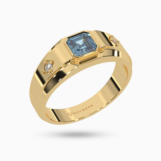 Aquamarine Ring  HAmed  18K Yellow Gold