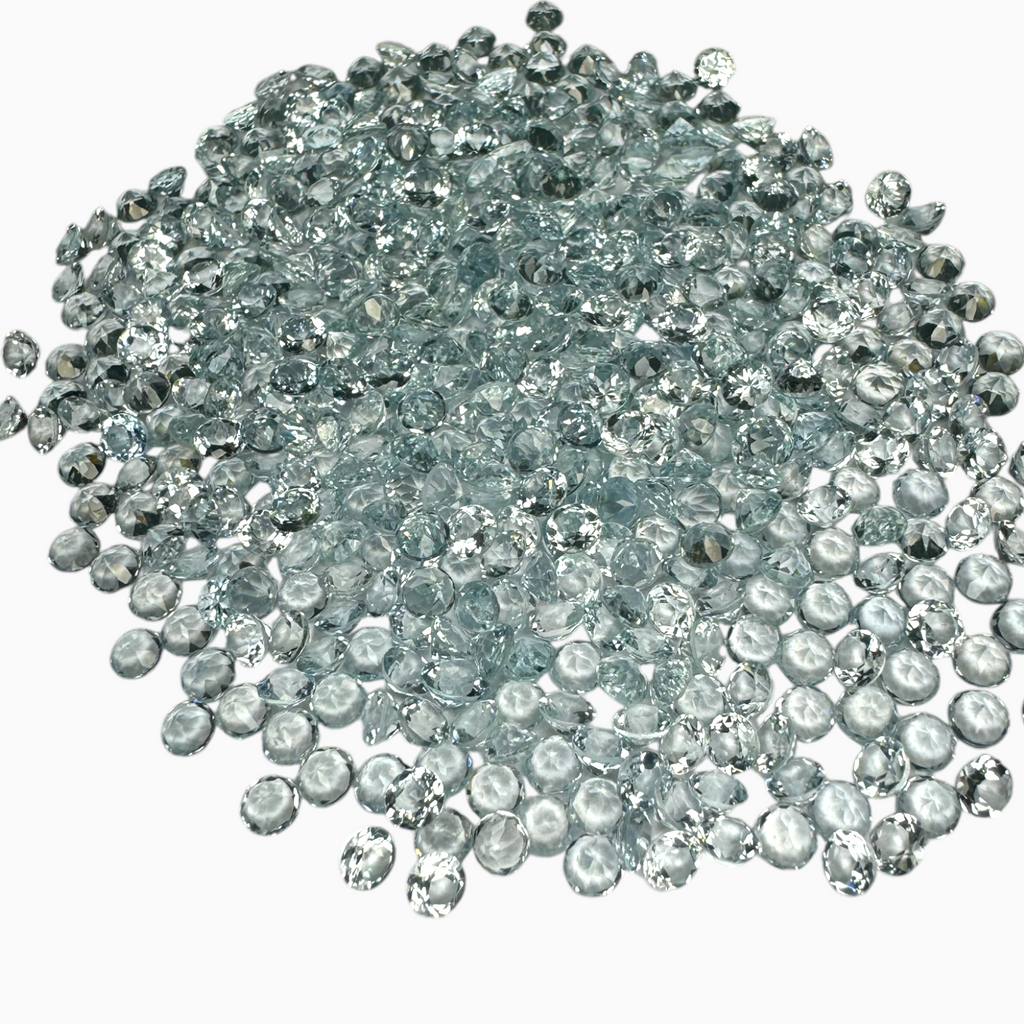 Natural Aquamarine Stone 0.12 Carats LightSteelBlue Color Round Shape Size 3.6mm