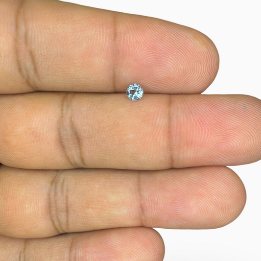 Natural Aquamarine Stone 0.18 Carats LightSteelBlue Color Round Shape Size 3.5mm