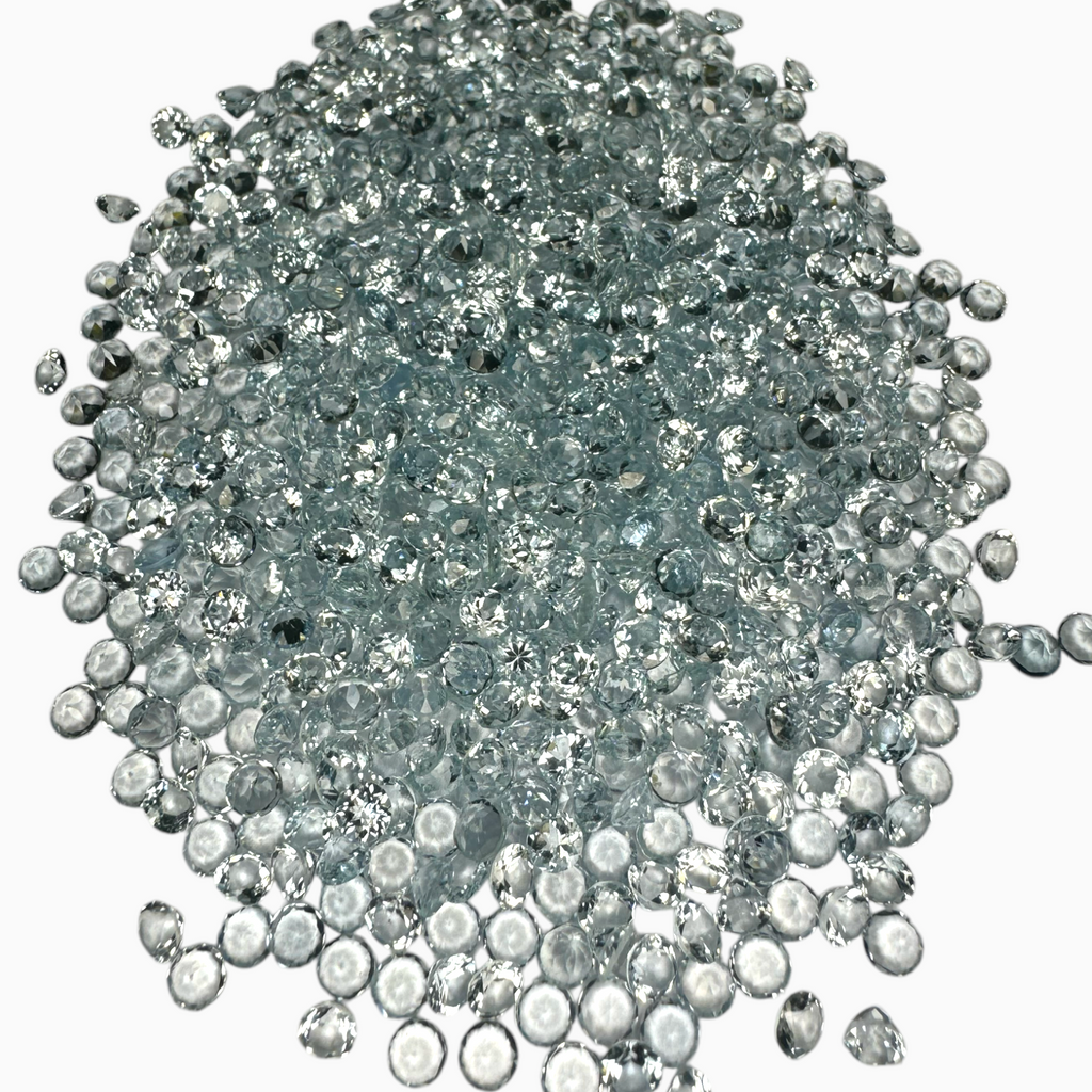 Natural Aquamarine Stone 0.18 Carats LightSteelBlue Color Round Shape Size 3.5mm
