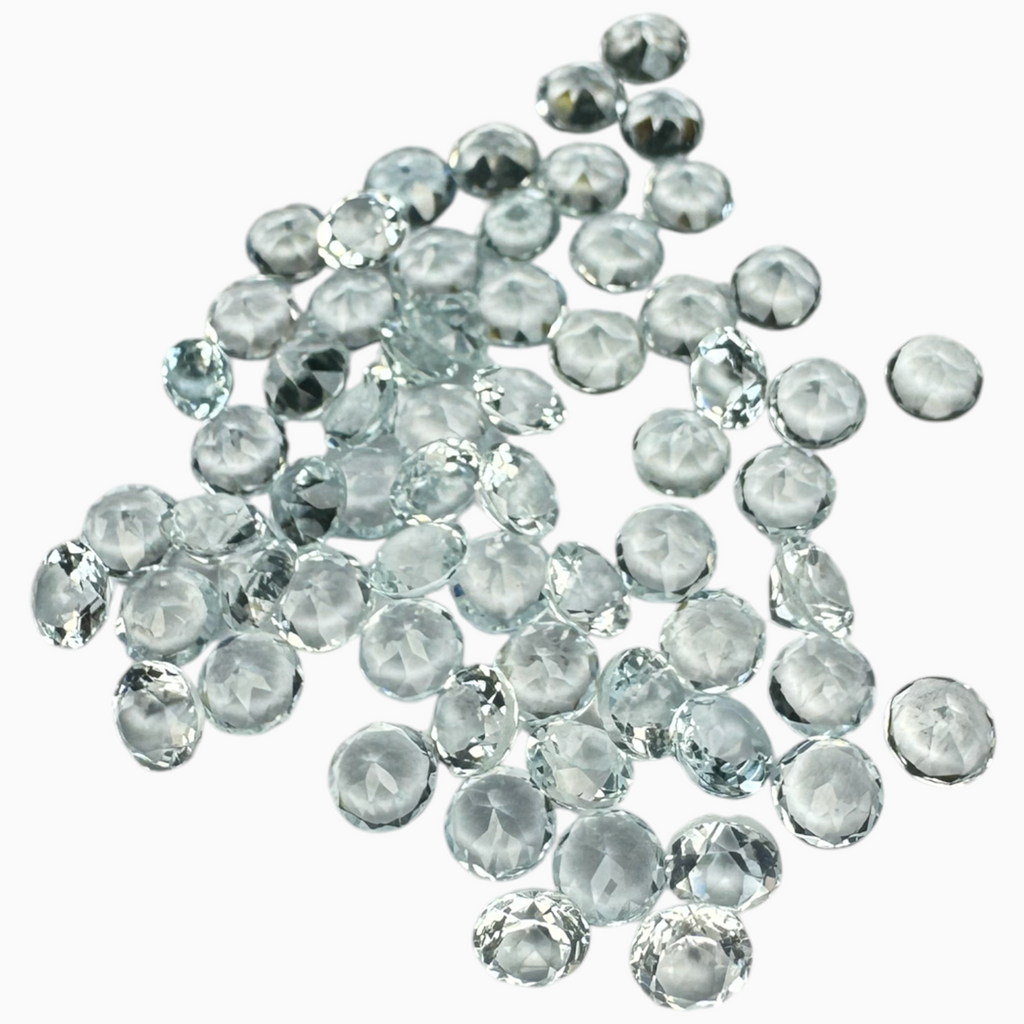 Natural Aquamarine Stone 0.21 Carats LightSteelBlue Color Round Shape Size 4mm