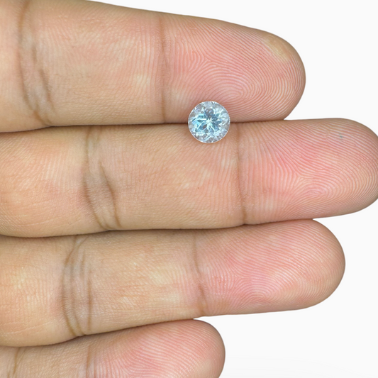 Natural Aquamarine Stone 0.77 Carats SkyBlue Color Round Shape Size 6mm