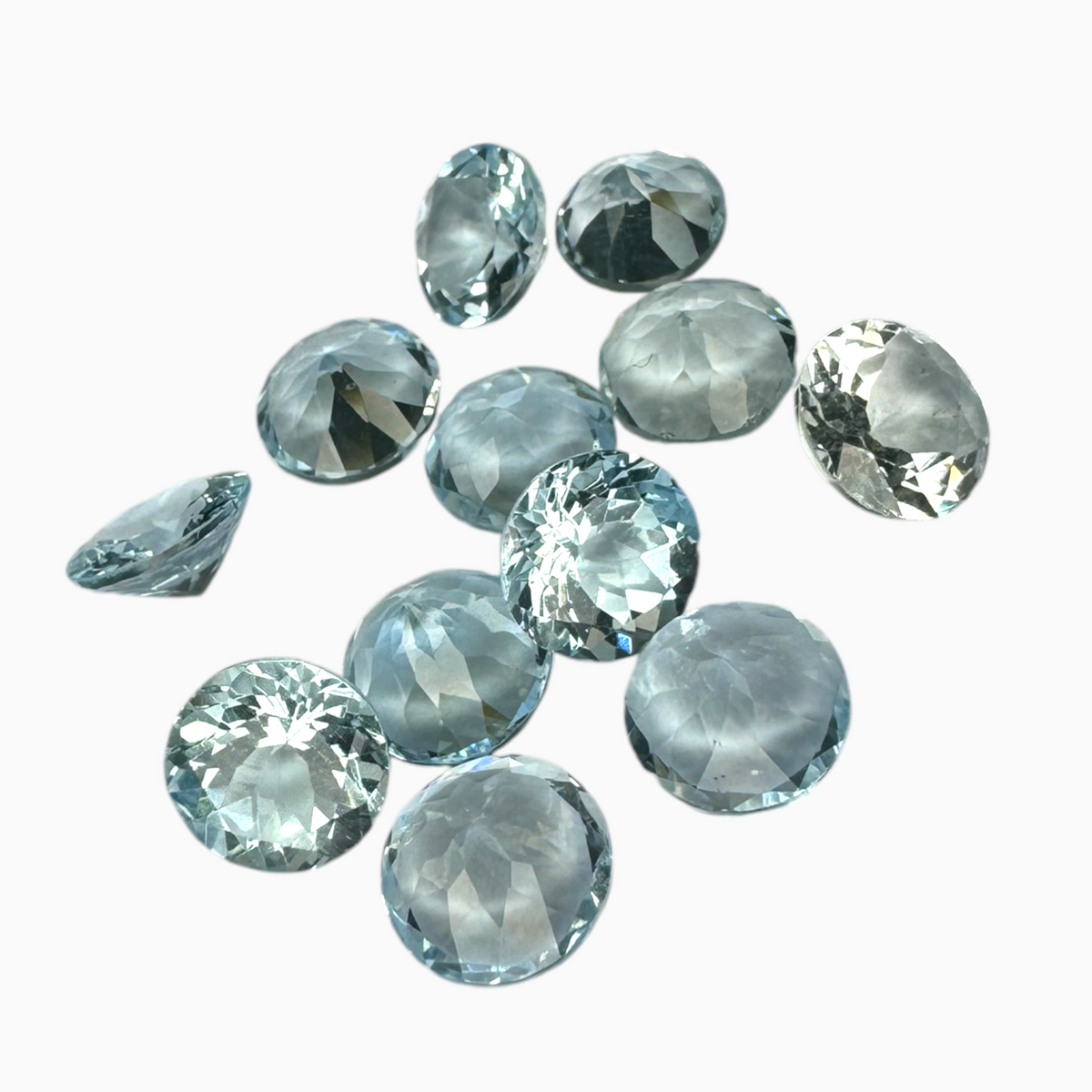 Natural Aquamarine Stone 1.23 Carats SkyBlue Color Round Shape Size 7mm