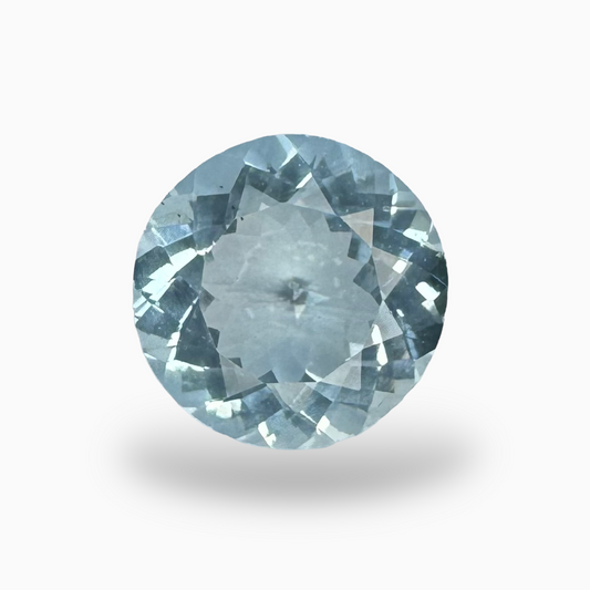 Natural Aquamarine Stone Aqua Color 7.34 Carats Round Shape Size 13.6mm