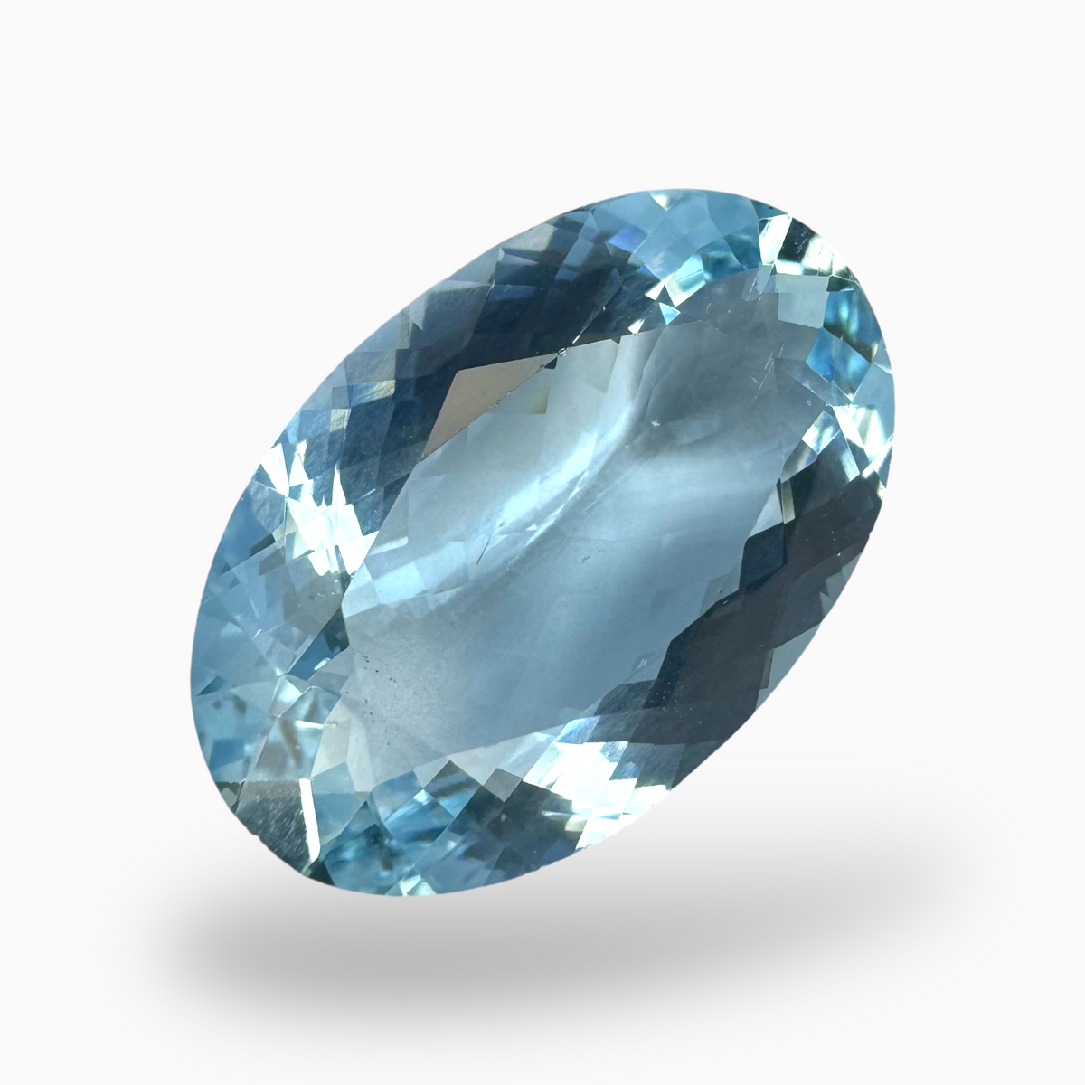 Natural Aquamarine Stone 14.42 Carats DeepSkyBlue Color Oval Shape Size 21.7X14.3mm