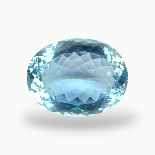 Natural Aquamarine Stone 6.87 Carats DeepSkyBlue Color Oval Shape Size 14.5X11mm