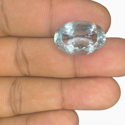 Natural Aquamarine Stone 8.5 Carats SkyBlue Color Oval Shape Size 17.5X11.5mm