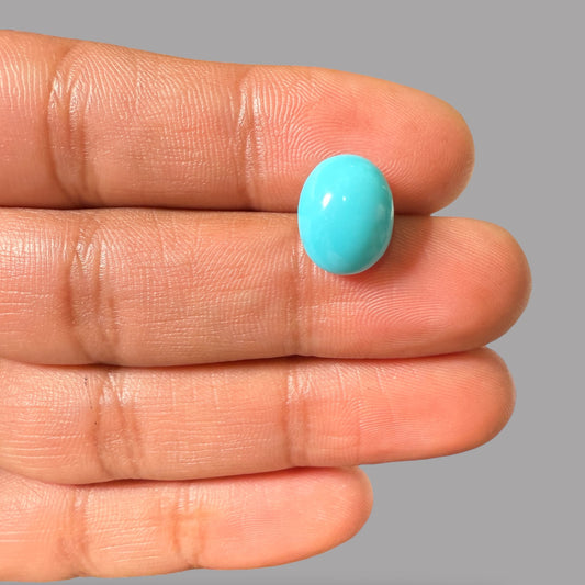 Arizona Turquoise Stone Oval Cabochon 5.91 Carats 12.8 x 10.2 x 6.4 mm