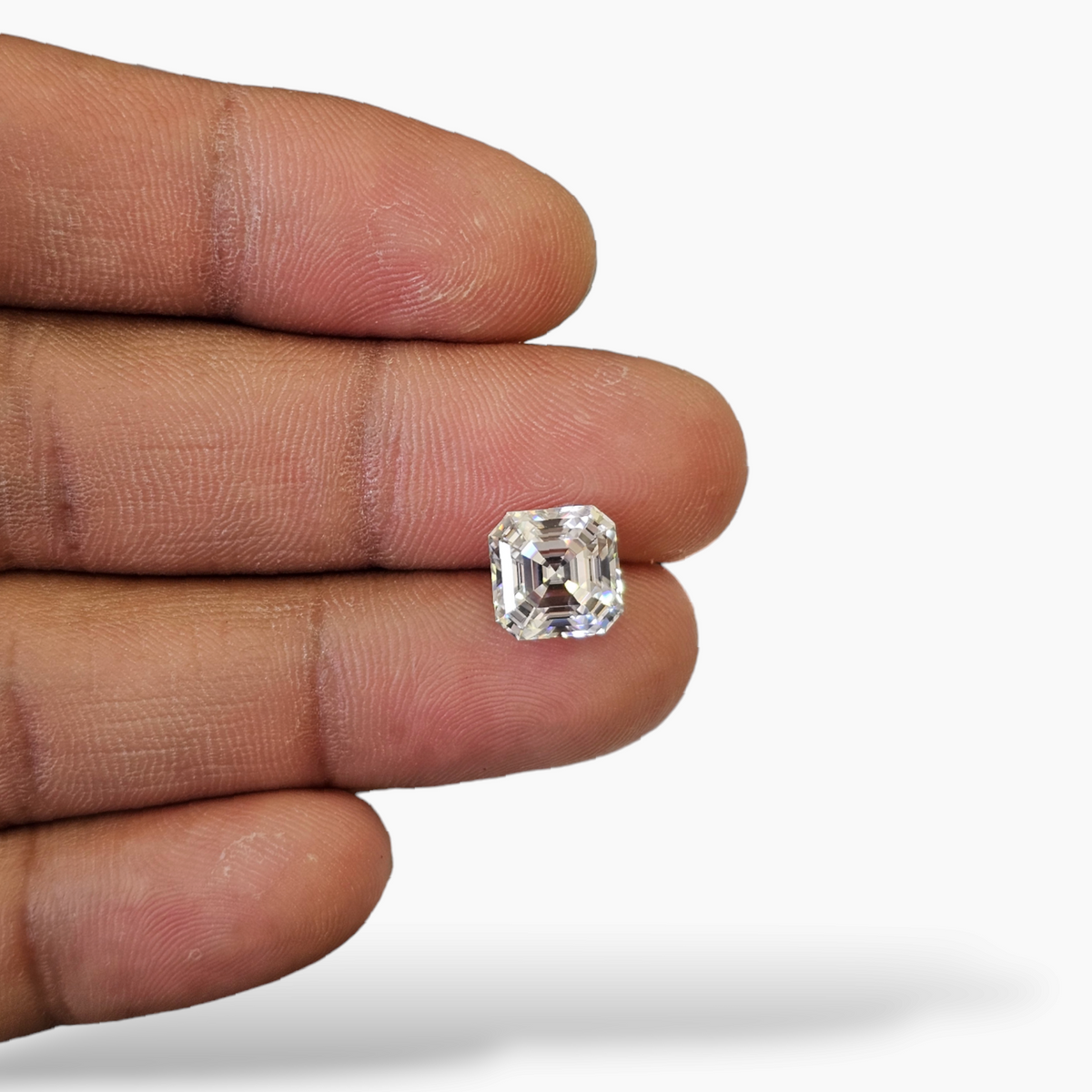 Asscher Cut Moissanite Diamond in 4 Carats with 9mm Size