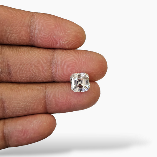 Asscher Cut Moissanite Diamond in 4 Carats with 9mm Size