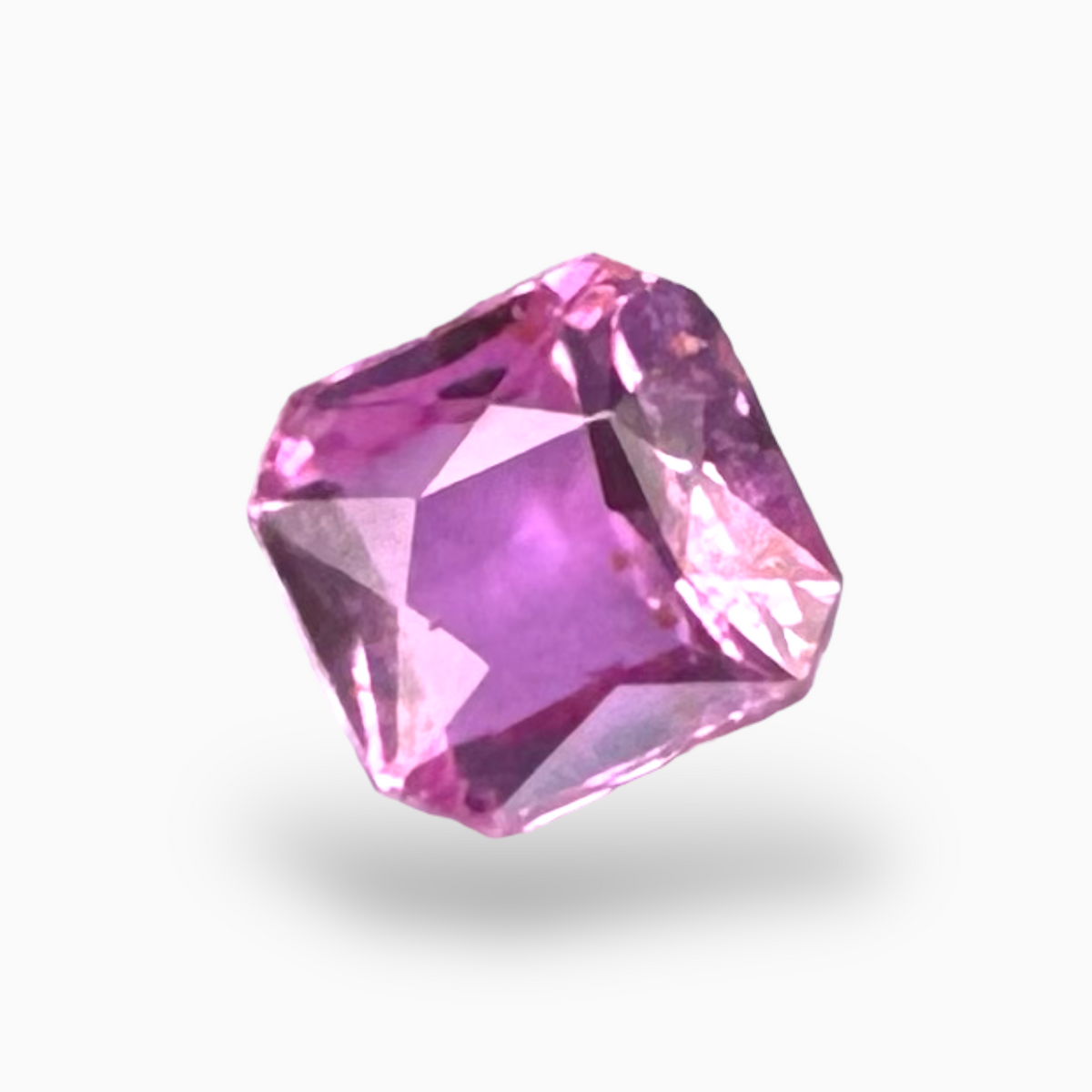 Asscher Cut Pink Sapphire 1.02 Carats 5.4 × 5.55 × 3.1 mm