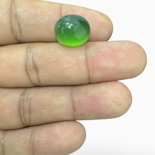 Natural Green Aventurine Stone in Oval Shape 10.2 Carats Size 14X11.5mm Indian Origin