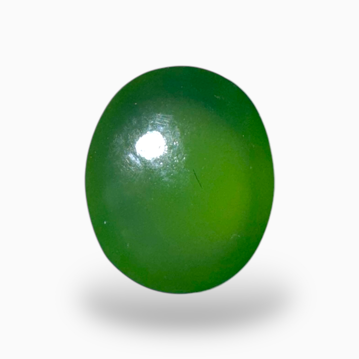 Natural Green Aventurine Stone in Oval Shape 6.78 Carats Size 12.5X10.5mm Indian Origin